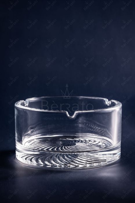 زیرسیگاری بلور شفاف با کفی تراش‌خورده خورشیدی کد LXYG7507-1.