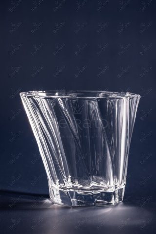 ست نیم لیوان شیشه‌ای با طراحی بدنه پیچ‌دار و ابعاد استاندارد کد LXY4308.
