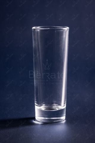 لیوان شات ساده و بلند شیشه‌ای کد LXY10641 با ارتفاع ۱۰ سانتی‌متر و بدنه شفاف.