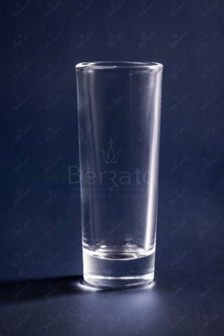 لیوان شات ساده و بلند شیشه‌ای کد LXY10641 با ارتفاع ۱۰ سانتی‌متر و بدنه شفاف.