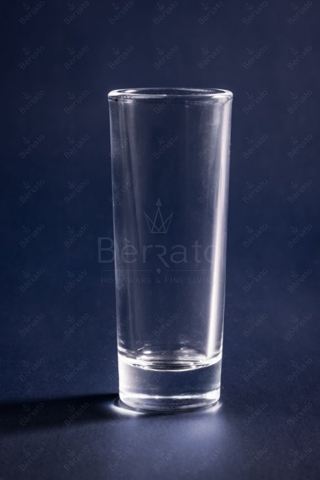 لیوان شات ساده و بلند شیشه‌ای کد LXY10641 با ارتفاع ۱۰ سانتی‌متر و بدنه شفاف.