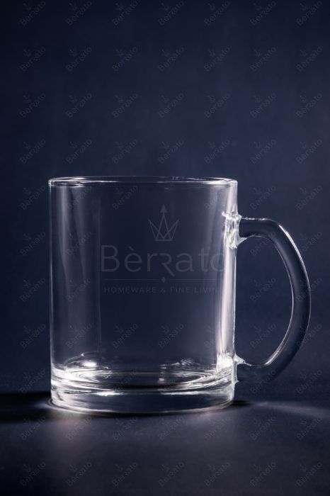 ماگ کریستالین استوانه‌ای مدل LXZB29 با دسته‌ی خوش‌دست و طراحی ساده، ارتفاع ۹.۵ سانتی‌متر.