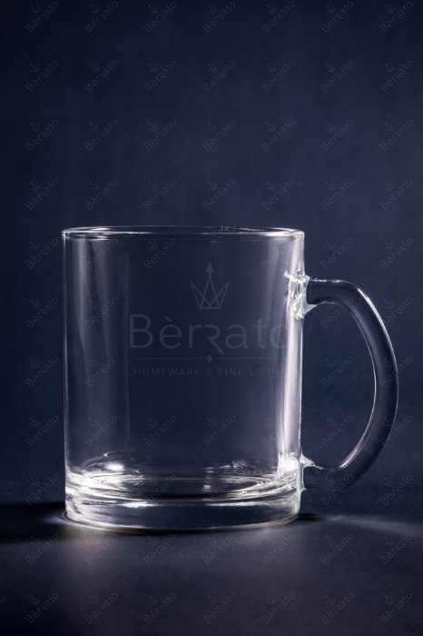 ماگ کریستالین استوانه‌ای مدل LXZB29 با دسته‌ی خوش‌دست و طراحی ساده، ارتفاع ۹.۵ سانتی‌متر.