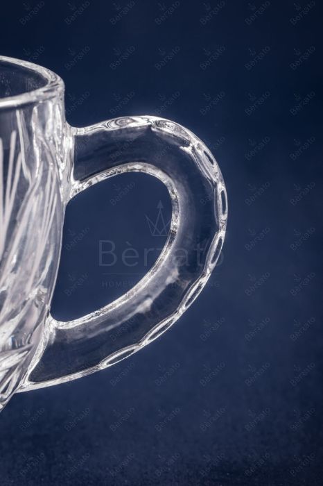 فنجان رامیکس مدل سه گل خورشیدی بسته 6 عددی از جنس کریستالین