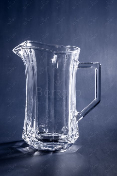 سرویس پارچ و لیوان گلکسی کریستالین شفاف با پایه چندضلعی