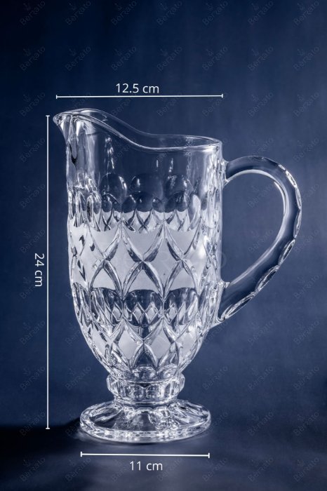 سرویس پارچ و لیوان آنجلیکا کریستالین با تراش الماسی و نوار مات