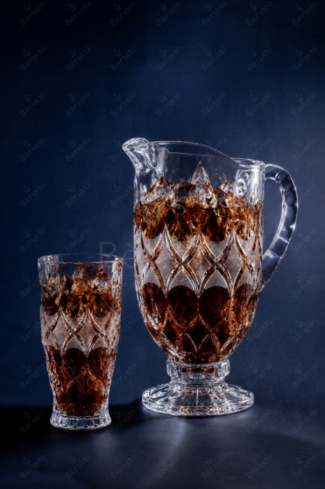 سرویس پارچ و لیوان آنجلیکا کریستالین با تراش الماسی و نوار مات