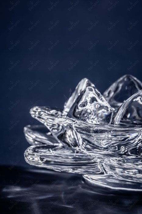 شمعدان لانگ شو مدل گل نیلوفر کد LXS001 کریستالین شفاف