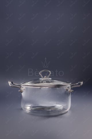 قابلمه پیرکس شعله مستقیم دسته استیل (2 سایز)