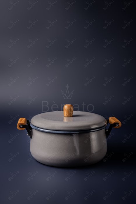 سرویس قابلمه لعابی رنگ طوسی (6تکه)