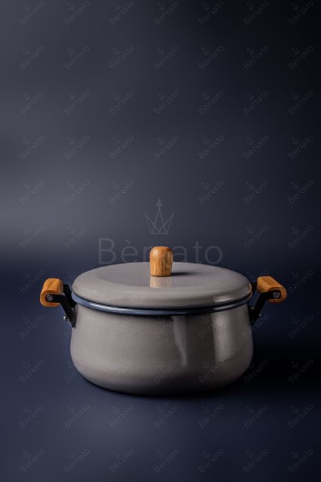 سرویس قابلمه لعابی رنگ طوسی (6تکه)