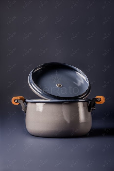 سرویس قابلمه لعابی رنگ طوسی (6تکه)