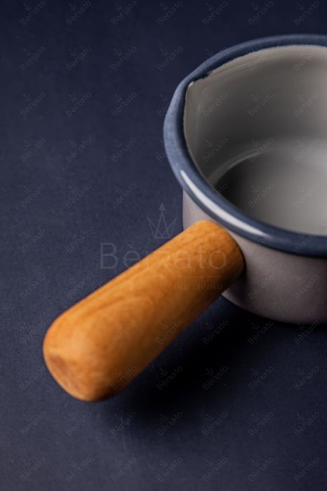 سرویس قابلمه لعابی رنگ طوسی (6تکه)