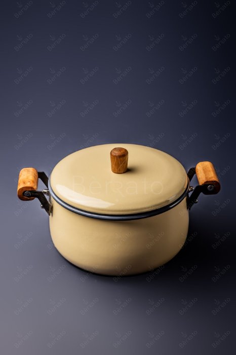 سرویس قابلمه لعابی رنگ کرم (6تکه)