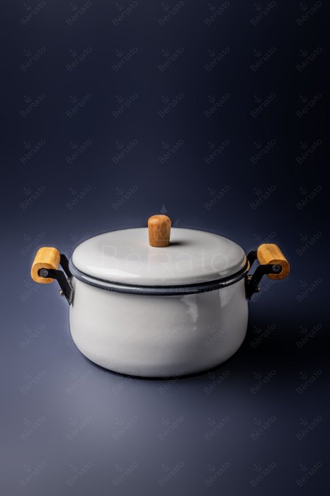 سرویس قابلمه لعابی رنگ سفید (6تکه)