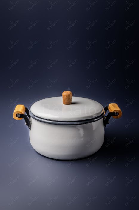 سرویس قابلمه لعابی رنگ سفید (6تکه)