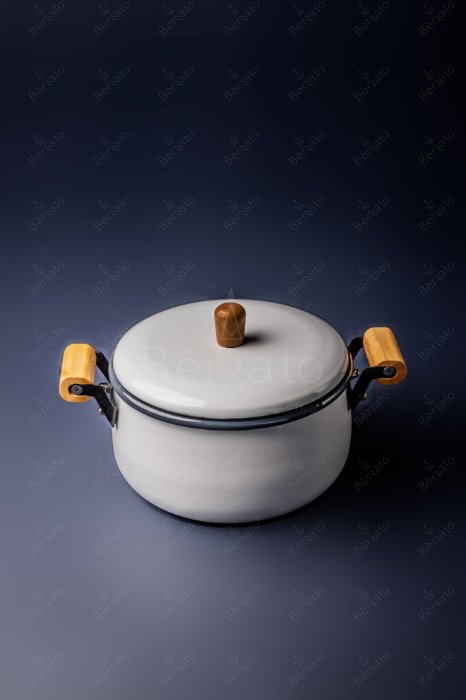 سرویس قابلمه لعابی رنگ سفید (6تکه)