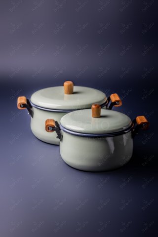 سرویس قابلمه لعابی رنگ سبز (6تکه)