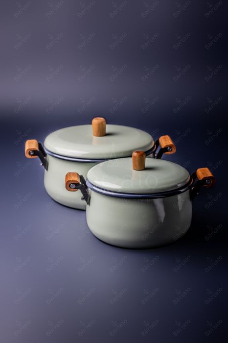 سرویس قابلمه لعابی رنگ سبز (6تکه)