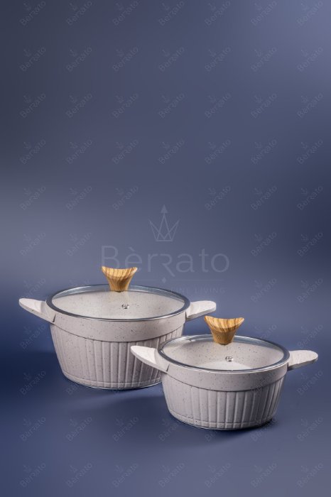 سرویس قابلمه چدن ۲۳ پارچه برند پرستیژ رنگ کرم