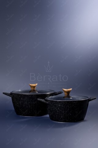 سرویس قابلمه چدن ۲۳ پارچه برند پرستیژ رنگ مشکی