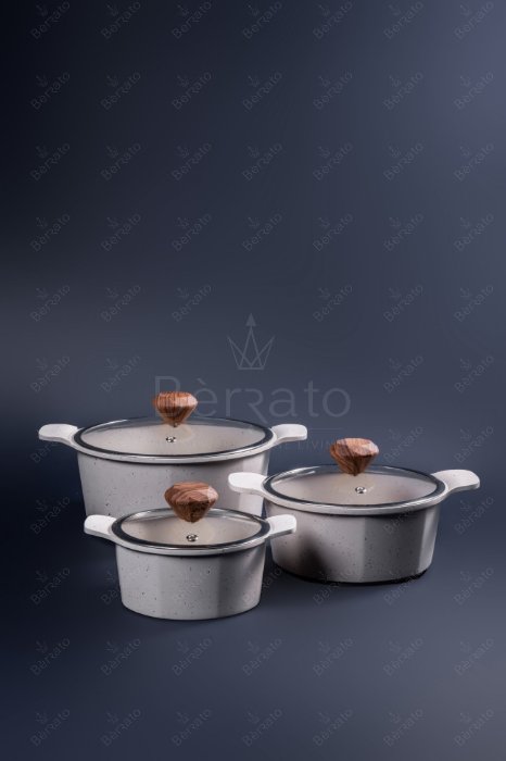 سرویس قابلمه 16 پارچه چدن آلیانس رنگ کرم