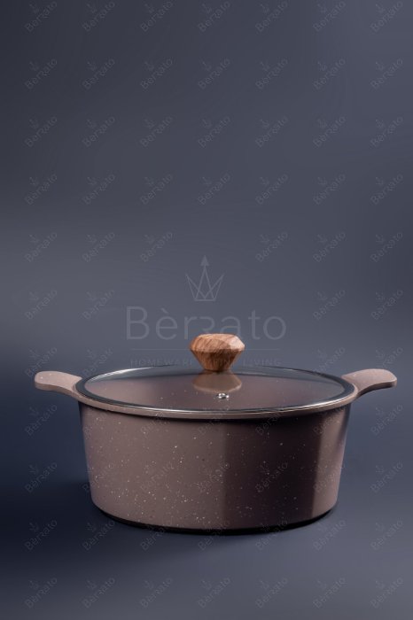 سرویس قابلمه 16 پارچه چدن آلیانس رنگ نسکافه ای