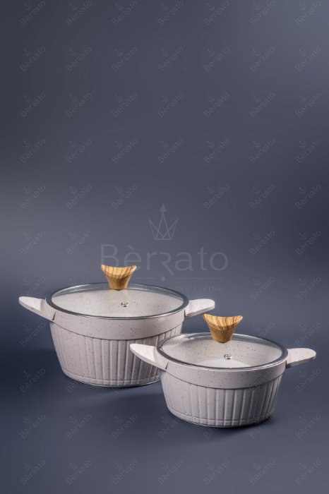 سرویس قابلمه چدن ۲۳ پارچه برند پرستیژ رنگ کرم